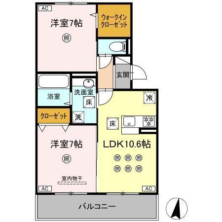 (仮称)D-ROOM琴平1丁目（102） 間取り図画像
