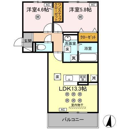 (仮称)D-ROOM琴平1丁目（103） 間取り図画像