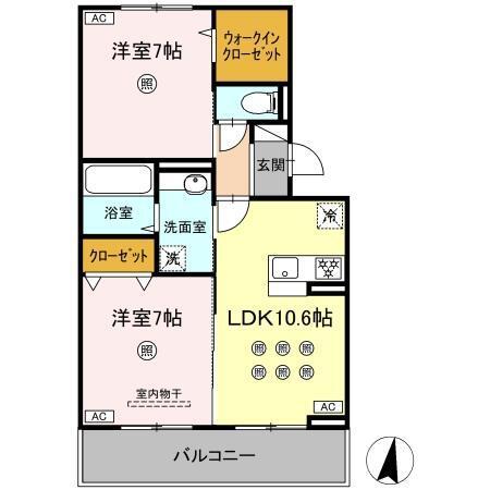 (仮称)D-ROOM琴平1丁目（302） 間取り図画像