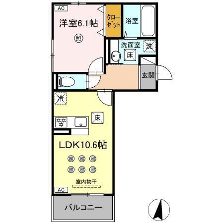 (仮称)D-ROOM琴平1丁目（106） 間取り図画像