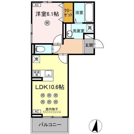 (仮称)D-ROOM琴平1丁目（206） 間取り図画像