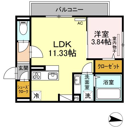 フルールブラン（301） 間取り図画像