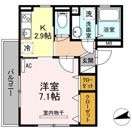 熊本市中央区子飼本町アパート 間取り図画像