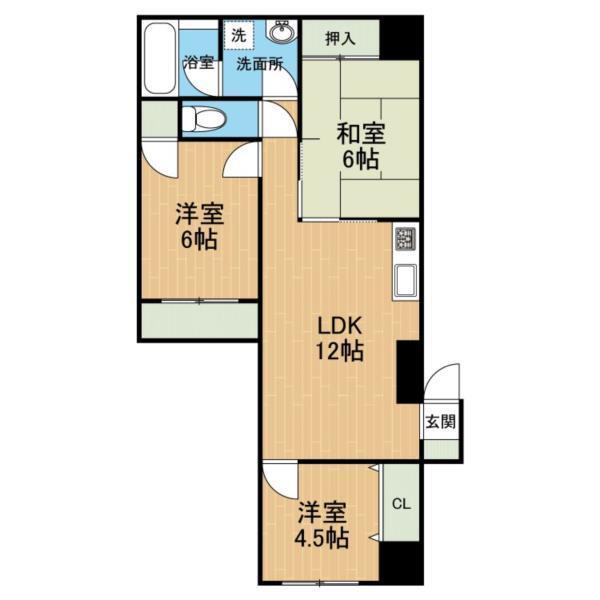 熊本市中央区新町マンション 間取り図画像