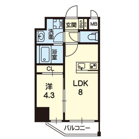 ArtizA熊本新町（501） 間取り図画像