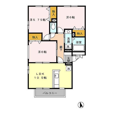 グレイスコート（201） 間取り図画像