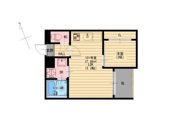R-smart花園（201） 間取り図画像