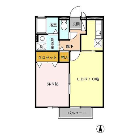 ルミエール花立　A棟（203） 間取り図画像