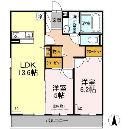 ラフィーネ益城　A棟（205） 間取り図画像
