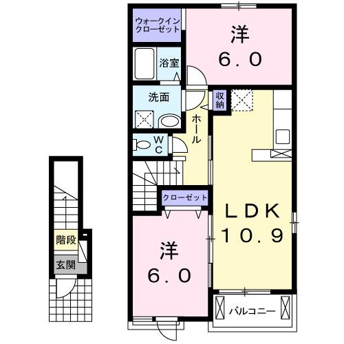 コリーヌＤ（202） 間取り図画像