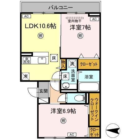 グランフォレスト大江（102） 間取り図画像