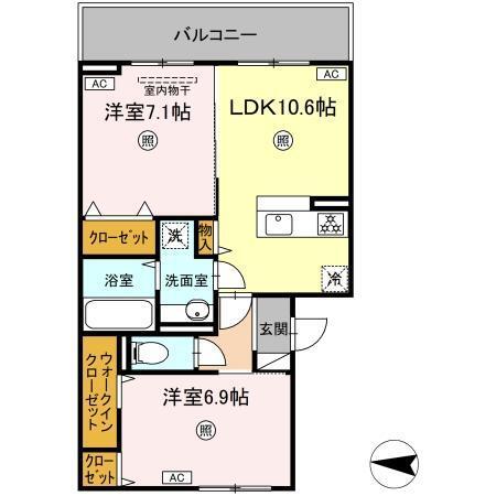 グランフォレスト大江（201） 間取り図画像