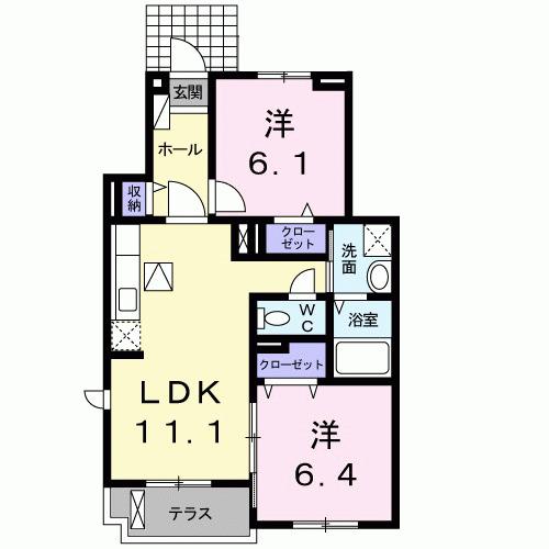 インプレスＢ（105） 間取り図画像