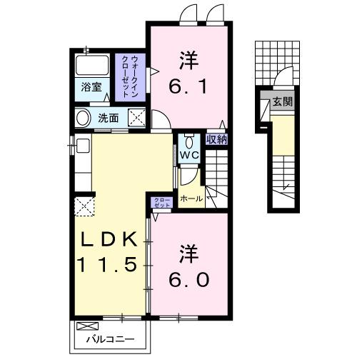 ヴェルナ・Ａ（203） 間取り図画像