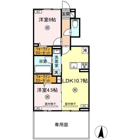 サンメゾン国府　B棟（101） 間取り図画像
