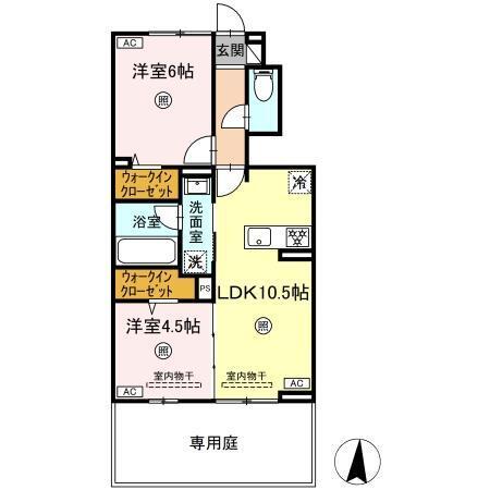 サンメゾン国府　B棟（102） 間取り図画像