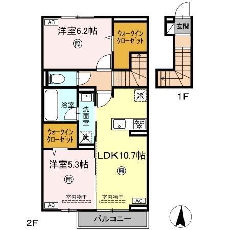 サンメゾン国府　B棟（206） 間取り図画像