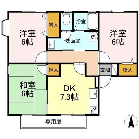 アンプルール　A棟（101） 間取り図画像