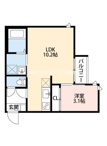 熊本市中央区坪井アパート 間取り図画像