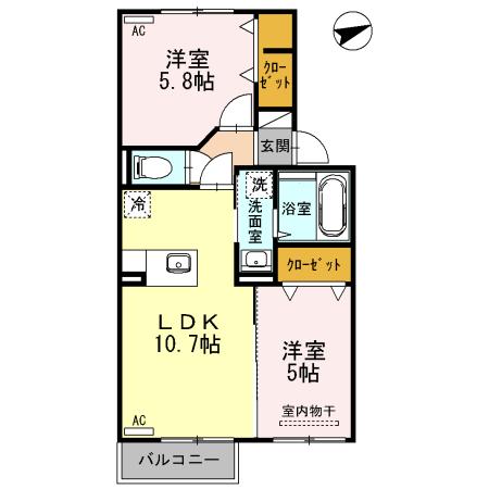 エスポワール（202） 間取り図画像