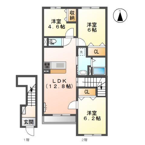 コンフォート三里木Ａ棟 間取り図画像