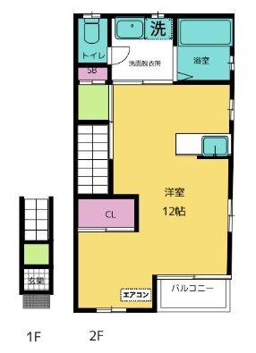 熊本市中央区島崎アパート 間取り図画像