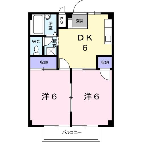 中西ハイツ（201） 間取り図画像