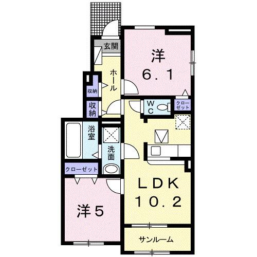 レジデンス小山　Ⅰ（101） 間取り図画像
