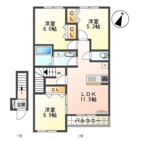 ピュアステージⅠ 間取り図画像