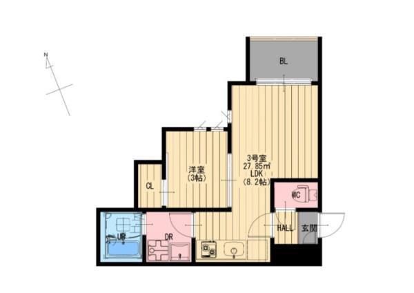 R-smart花園（303） 間取り図画像