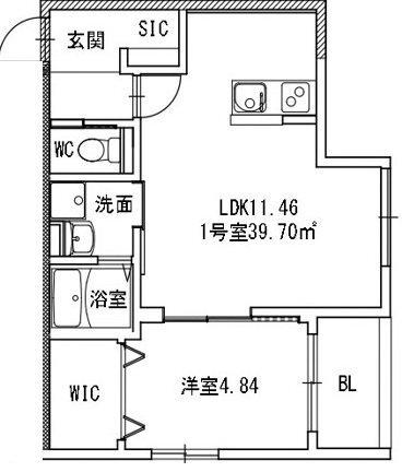 ノヴァイフ黒髪（301） 間取り図画像