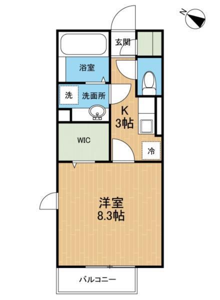 熊本市東区新外アパート 間取り図画像