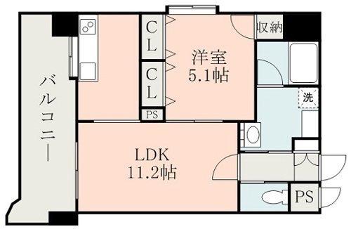 QREST熊本船場（1401） 間取り図画像