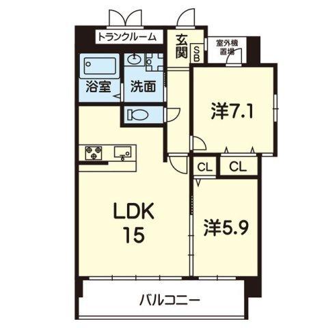 ヒルズガーデン上水前寺（302） 間取り図画像