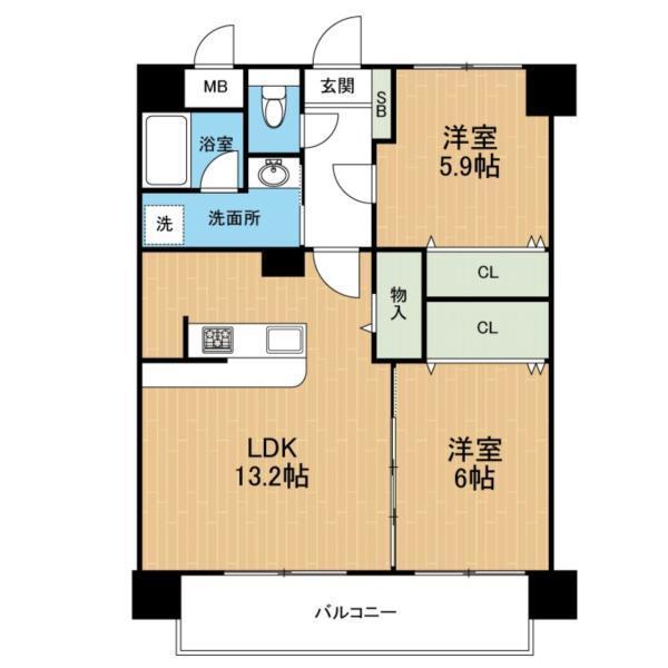 熊本市東区尾ノ上マンション 間取り図画像