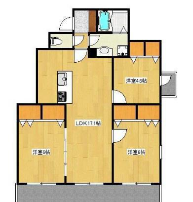 クロノス33沼山津（102） 間取り図画像