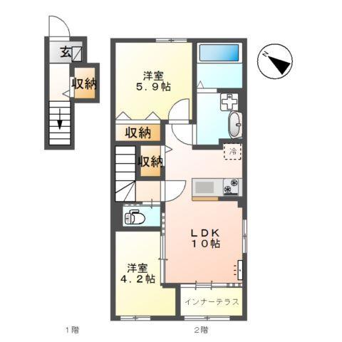 熊本市東区新外新築アパート（仮） 間取り図画像