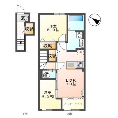 熊本市東区新外新築アパート（仮） 間取り図画像