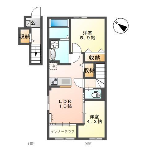 熊本市東区新外新築アパート（仮） 間取り図画像