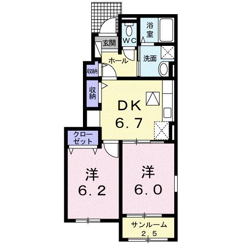 グローリー戸島Ⅲ（101） 間取り図画像