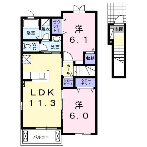ＮｏｂｌｅＰｅａｃｈ弐番館（205） 間取り図画像