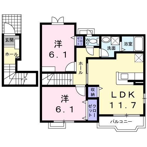 サンフラワーエミ（201） 間取り図画像
