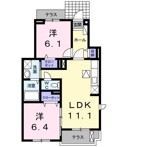 フレッシュリ−Ａ（101） 間取り図画像