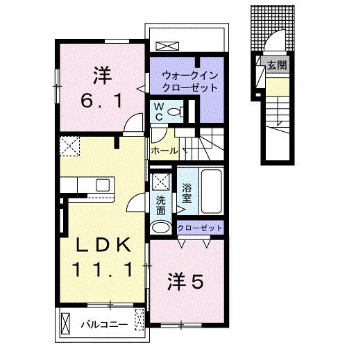 エアリー・ラブⅡ　Ａ（203） 間取り図画像