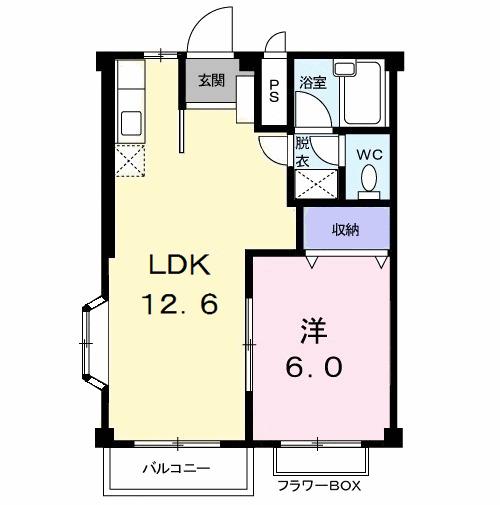 レジデンスササハラ（206） 間取り図画像