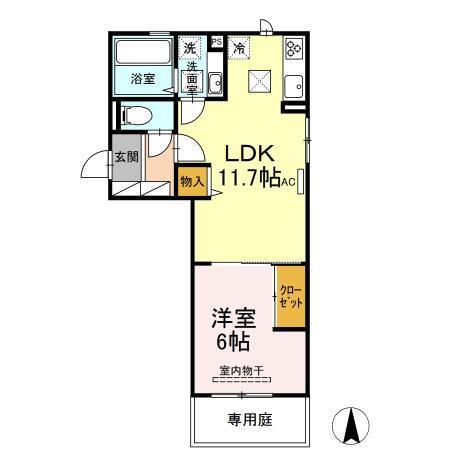 グランフォレMⅡ（101） 間取り図画像