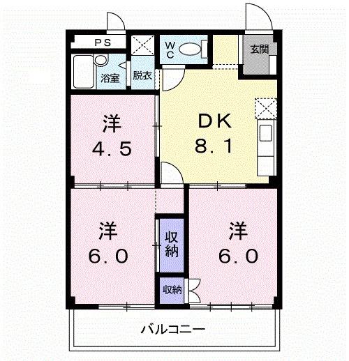 杉本ハイツ（203） 間取り図画像