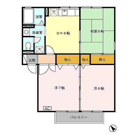 レジデンス'95　A棟（202） 間取り図画像