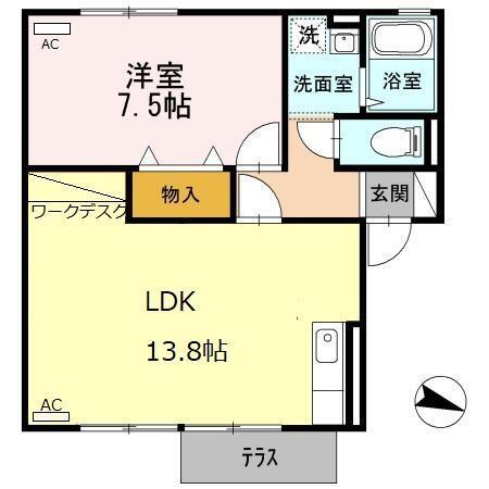 ヴィラ沼山津（101） 間取り図画像