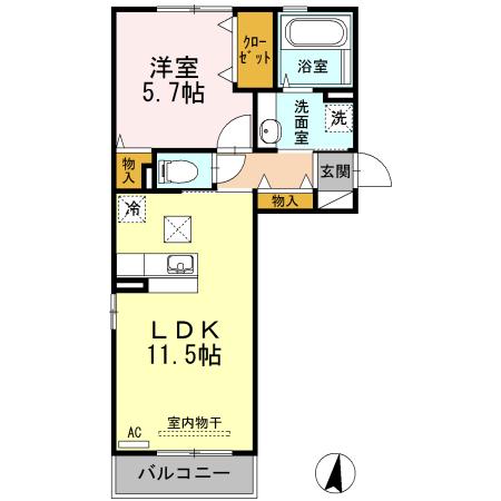 ルミエール出水（107） 間取り図画像